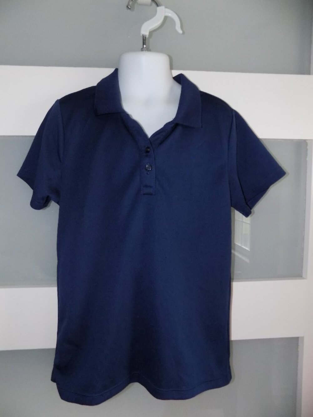 Wonder Nation Navy Blue School Uniform SS Polo Shirt Size M (7-8) Girl's